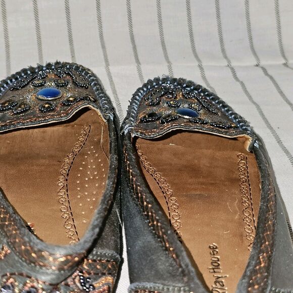 Play House Sequin Beaded Clogs Mules Flats Shoes Women's Size 4 - Picture 8 of 10